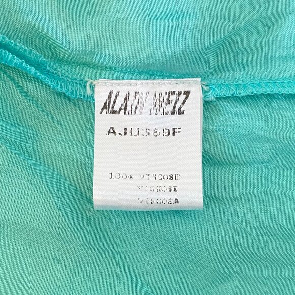 Vintage Tie-Dye Pattern Midi Skirt Vibrant Green, Turquoise Festival Boho Grunge - Picture 13 of 14